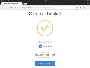 Kunden har booket selv på online booking